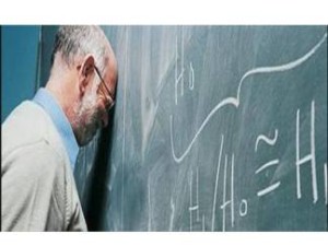 Professor at chalkboard